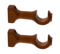 GIRASOLE HOME Staffa Aperta 112mm in Legno per Aste di Diametro fino a 28mm 2 Pezzi (Noce)