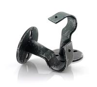 GIRASOLE HOME Staffa Aperta per Asta da Tenda 2 Pezzi Supporto per Soffitto e Parete in Ferro Resistente per Bastoni dal Diametro di 18-20 mm (Nero e Argento)