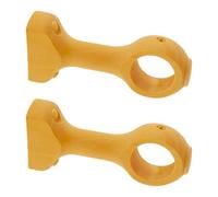 GIRASOLE HOME Staffa Corta 112mm in Legno per Aste di Diametro Fino a 28mm 2 Pezzi (Naturale)