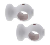 GIRASOLE HOME Staffa Corta 75mm in Legno per Aste di Diametro fino a 28mm 2 Pezzi (Bianco)