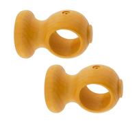 GIRASOLE HOME Staffa Corta 75mm in Legno per Aste di Diametro fino a 28mm 2 Pezzi (Naturale)