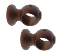 GIRASOLE HOME Staffa Corta 75mm in Legno per Aste di Diametro fino a 28mm 2 Pezzi (Noce)