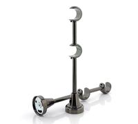 GIRASOLE HOME Staffa Doppia Aperta 218mm per 2 Aste 2 Pezzi in Alluminio Resistente per Bastoni dal Diametro di 18-20 mm (Nichel Nero)