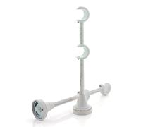 GIRASOLE HOME Staffa Doppia Aperta 218mm per 2 Aste 2 Pezzi in Alluminio Resistente per Bastoni dal Diametro di 18-20 mm (Bianco e Oro)