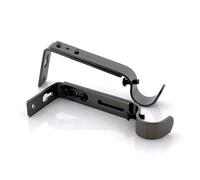 GIRASOLE HOME Staffa Regolabile Aperta 110mm per Asta 2 Pezzi in Ferro Resistente per Bastoni dal Diametro di 18-20 mm (Nichel Nero)