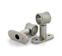 GIRASOLE HOME Staffa Regolabile Corta 62mm per Asta 2 Pezzi in Lega di Zinco Resistente per Bastoni dal Diametro di 18-20 mm (Nichel Satinato)