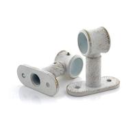 GIRASOLE HOME Staffa Regolabile Corta 62mm per Asta 2 Pezzi in Lega di Zinco Resistente per Bastoni dal Diametro di 18-20 mm (Bianco e Oro)