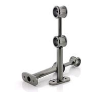 GIRASOLE HOME Staffa Regolabile Doppia 175mm per 2 Aste 2 Pezzi in Lega di Zinco Resistente per Bastoni dal Diametro di 18-20 mm (Nichel Nero)