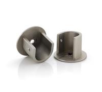 GIRASOLE HOME Staffa Rosetta a Parete 26mm per Asta 2 Pezzi in Lega di Zinco Resistente per Bastoni dal Diametro di 18-20 mm (Nichel Satinato)