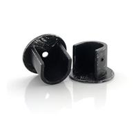 GIRASOLE HOME Staffa Rosetta a Parete 26mm per Asta 2 Pezzi in Lega di Zinco Resistente per Bastoni dal Diametro di 18-20 mm (Nero e Argento)