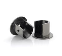 GIRASOLE HOME Staffa Rosetta a Parete 26mm per Asta 2 Pezzi in Lega di Zinco Resistente per Bastoni dal Diametro di 18-20 mm (Nichel Nero)