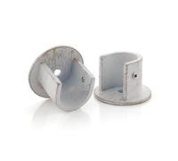 GIRASOLE HOME Staffa Rosetta a Parete 26mm per Asta 2 Pezzi in Lega di Zinco Resistente per Bastoni dal Diametro di 18-20 mm (Bianco e Oro)