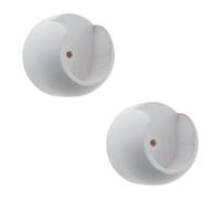 GIRASOLE HOME Staffa Rosetta a Parete 30mm in Legno per Asta di Diametro fino a 28mm 2 Pezzi (Bianco)