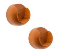 GIRASOLE HOME Staffa Rosetta a Parete 30mm in Legno per Asta di Diametro fino a 28mm 2 Pezzi (Ciliegio)