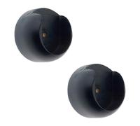 GIRASOLE HOME Staffa Rosetta a Parete 30mm in Legno per Asta di Diametro Fino a 28mm 2 Pezzi (Nero)