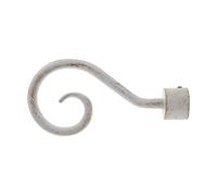 GIRASOLE HOME® Terminale Gancio per Asta da Tenda dal Diametro di 18-20 mm 2 Pezzi in Alluminio (Bianco e Oro)