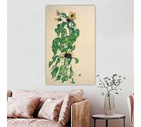 Girasole II 1909 di Egon Schiele Stampe su tela Pittura a olio Poster Immagine Opera d'arte Sfondo Decorazione murale Decorazione domestica 70x120 cm Senza cornice