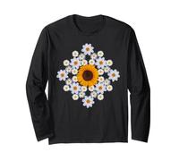 Girasole Margherita Rombus Geometria Floreale Mandala Forme Mania Maglia a Manica