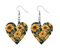 Girasole per illuminare la mia vita orecchini in legno gioielli regali, leggeri vintage pendenti in legno naturale classici artistici ganci per orecchini in legno per donne, Love, In legno, Legno