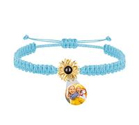 Girasole Personalizzato Braccialetti Fotografici Personalizzati Braccialetti Di Proiezione Colorata Corda Intrecciata Con Immagine All'Interno Per Le Donne Regali Di Compleanno Giorno Della Madre