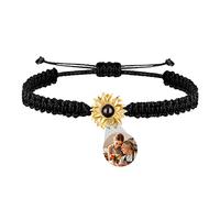 Girasole Personalizzato Braccialetti Fotografici Personalizzati Braccialetti Di Proiezione Colorata Corda Intrecciata Con Immagine All'Interno Per Le Donne Regali Di Compleanno Giorno Della Madre