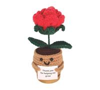 Girasole positivo, regalo all'uncinetto a mano con biglietto, piccoli regali per un buon miglioramento, supporto emotivo e ringraziamento per mamma, insegnante e anziani (15,5 x 6 x 6 cm)