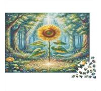 Girasole Puzzle in carta spessa Girasole nella foresta incantata con cerchio magico confezione puzzle giocattolo educativo per bambini 70x50cm/1000 pezzi