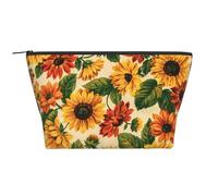 Girasole Rosso, Borsa da toilette Borsa per trucco Borsa per cosmetici Borsa da toilette da viaggio portatile