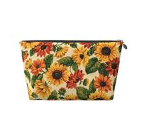 Girasole Rosso, Borsa da toilette Borsa per trucco Borsa per cosmetici Borsa da toilette da viaggio portatile