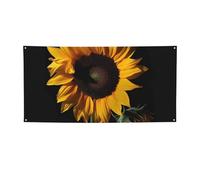 Girasole Sfondo Nero Banner e Segni Esterni Interni Decorazione Festone Banner Personalizzato con Occhielli Sfondo Compleanno Sfondo Poster Foto Sfondo per Matrimonio Evento Medio