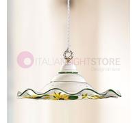 GIRASOLE Sospensione Ceramica Decorata d. 41 Rustica Country