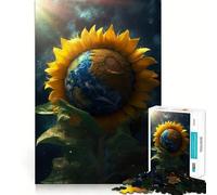 Girasole Terra Galassia Sole Puzzle da 1000 pezzi per adulti Rompicapo per la mente Divertimento rilassante Assemblaggio di immagini Sorpresa calda 50x75cm