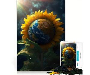 Girasole Terra Galassia Sole Puzzle da 1000 pezzi per adulti Rompicapo per la mente Divertimento rilassante Assemblaggio di immagini Sorpresa calda 50x75cm
