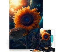 Girasole Terra Sole Luna Puzzle per adulti da 1000 pezzi Rompicapo per la mente Divertimento rilassante Assemblaggio immagini Sorpresa calda 38x52cm
