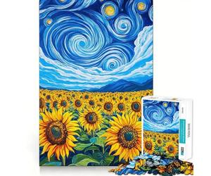 Girasole Vangogh per adulti, puzzle da 1000 pezzi, rompicapo rilassante, divertente, da assemblare, una piacevole sorpresa 38x52cm