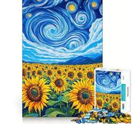Girasole Vangogh Puzzle per adulti da 1000 pezzi Rafforza la memoria Tranquillo Calma Bordo pulito Arte da collezione 50x75cm