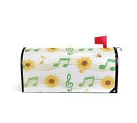 Girasole Verde Nota Musicale Bianco Decorativo Casella Postale Coperture per il Ringraziamento unico Memoriale Giorno Della Cassetta Postale Copertura Standard Size Cover para Buzon