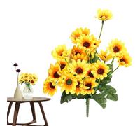 Girasoli artificiali, girasoli artificiali | Set di 24 fiori artificiali di girasole | Bouquet di girasole decorativo con fiori gialli per centrotavola centrotavola decorazione matrimonio
