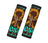 Girasoli benedetti con una croce, stampa leopardata, maniglia per valigia, 2 pezzi, fascette per borse da viaggio, identificativi per valigie, trolley.