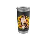 Girasoli Calico Cat Bicchiere termico in acciaio inox doppia parete