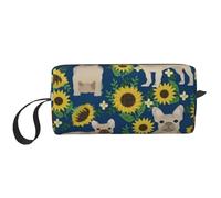 Girasoli del bulldog francese, Borsa per il trucco Borsa per cosmetici Borsa da toilette da viaggio portatile Borsa per trucco Organizer