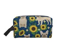 Girasoli del bulldog francese, Borsa per il trucco Borsa per cosmetici Borsa da viaggio portatile da viaggio Borsa per trucco Organizer