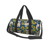 Girasoli del bulldog francese, Borsone da viaggio di grande capacità Borsa rotonda Borsa da viaggio sportiva Borsa da viaggio Borsa da fitness