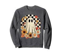 Girasoli Fantasma retrò - Cute Floral Halloween Fall Vibes Felpa