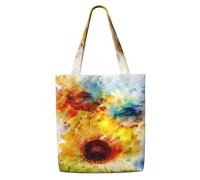 Girasoli floreali bellissimi rossi,Borse della spesa riutilizzabili, borse per la spesa, borsa a tracolla in tela di grande capacità