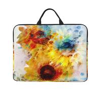 Girasoli floreali bellissimi rossi, Custodia per laptop da 14 pollici, borsa per notebook, custodia per laptop, valigetta con maniglia