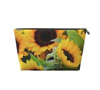 Girasoli floreali, Borsa da toilette Borsa per trucco Borsa per cosmetici Borsa da toilette da viaggio portatile