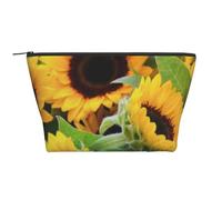 Girasoli floreali, Borsa da toilette Borsa per trucco Borsa per cosmetici Borsa da toilette da viaggio portatile
