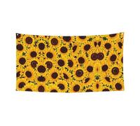 Girasoli gialli che stampano striscione per interni ed esterni, cartello decorativo per le vacanze con 4 occhielli in metallo, creatore di atmosfera festiva