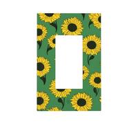Girasoli gialli su interruttore luce verde piastra da parete copertura piastra frontale singolo bilanciere 1 banda decoratore presa coperture per la casa cucina camera bagno Decor